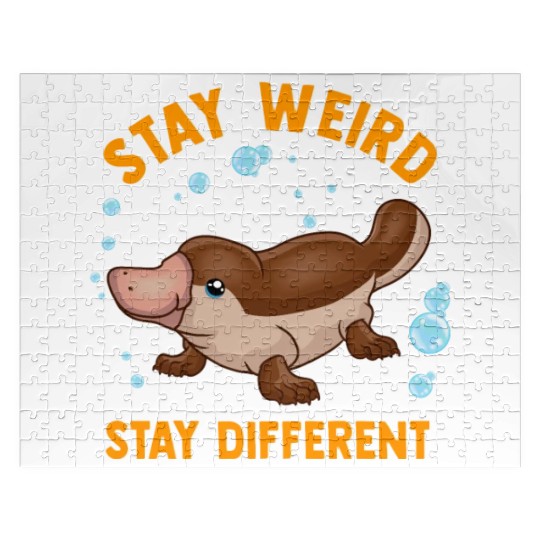 Funny Stay Weird Stay Different Cute Platypus Jigsaw Puzzles