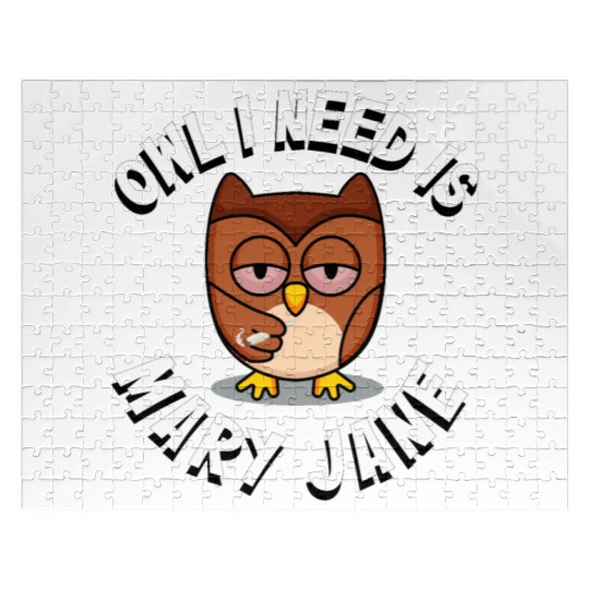 Stoner Owl Stoned Owl Mary Jane night bird Jigsaw Puzzles