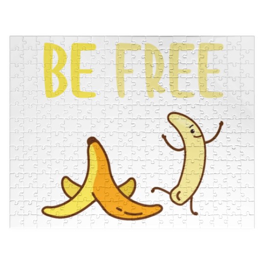 Be Free Funny Naked Cute Banana Fruit Jigsaw Puzzles