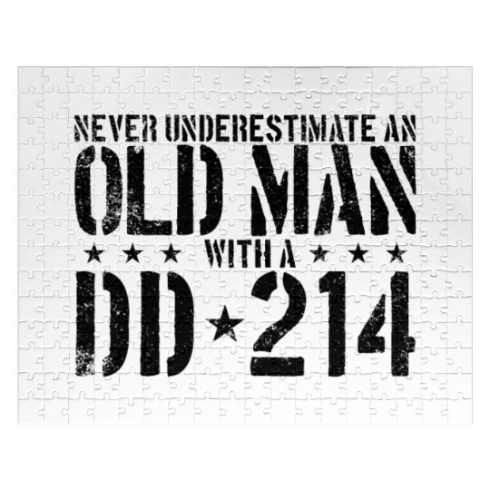 Never Underestimate An Old Man With A DD214 Alumni Jigsaw Puzzles