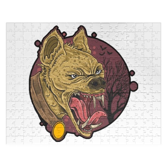 wild hyena angry face head Jigsaw Puzzles