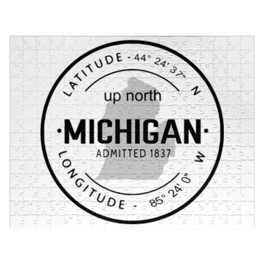 Up North Michigan 1837 Great Lakes Latitude And Lo Jigsaw Puzzles