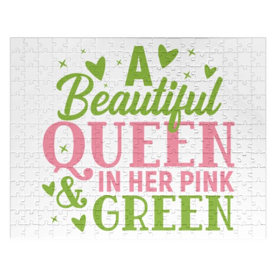 A Beautiful Queen in her Pink and Green | HBCU AKA Jigsaw Puzzles