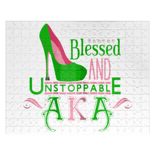Womens AKA inspired Blessed AKA AKA sorority Alpha Jigsaw Puzzles