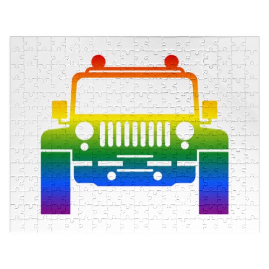 Rainbow Pride Jeeps LGBT Jigsaw Puzzles