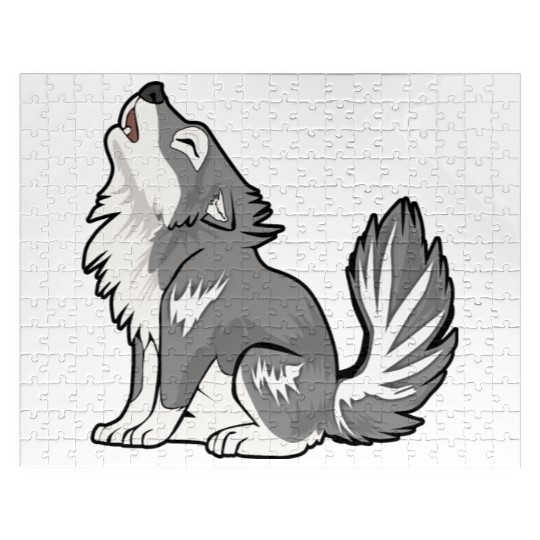 Cute Baby Howling Wolf Cub Gifts Animals Lover Jigsaw Puzzles