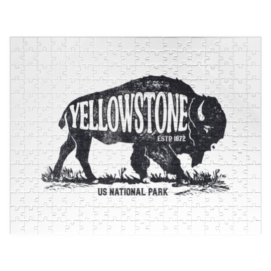 YStone National Park US Bison Buffalo Vintage Jigsaw Puzzles