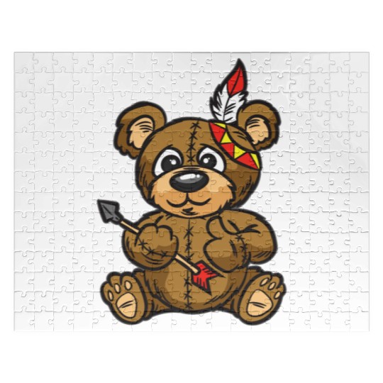 Indian Teddy Bear with Jewelry and Arrow Jigsaw Puzzles