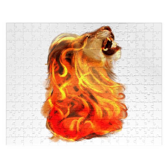Fire Lion King Of Beasts Big Cat Animal Gift Jigsaw Puzzles