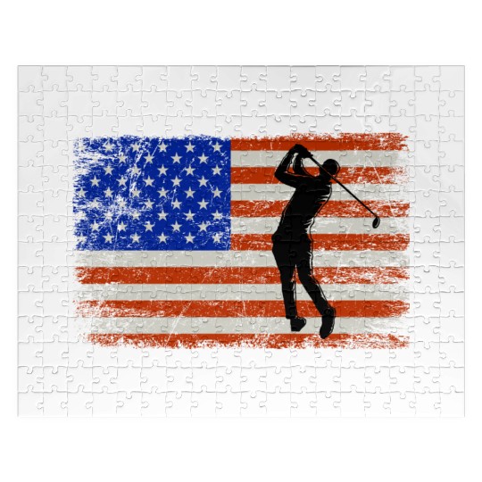 4th of July Golf American Flag Patriotic Jigsaw Puzzles