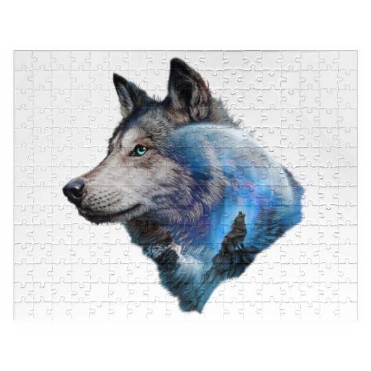 Wolf Moon Forest View Nature Jigsaw Puzzles