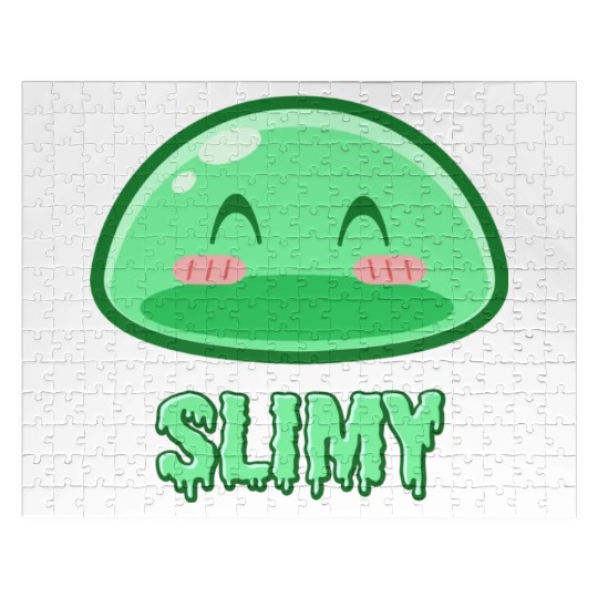 Cute Green Dungeon Slime Monster Weird Anime Jigsaw Puzzles