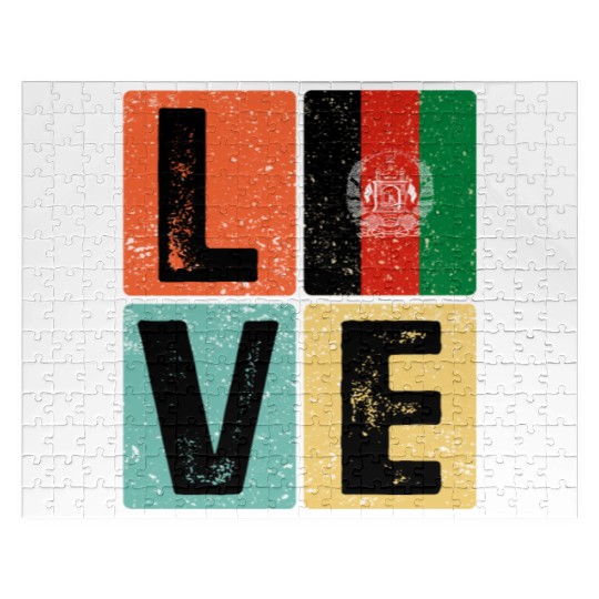 I Love Afghanistan Flag for Afghan Pride Jigsaw Puzzles