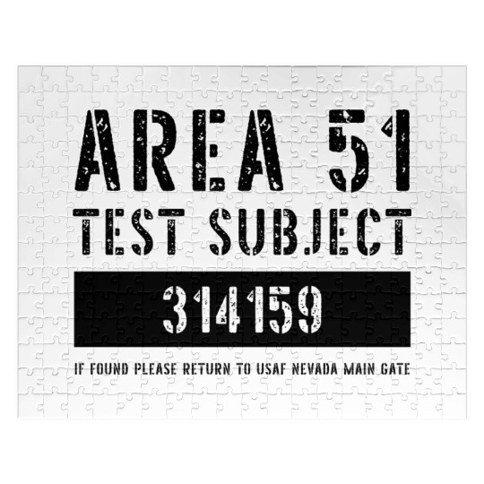 Area 51 Test Subject 314159 Escapee Uniform Jigsaw Puzzles