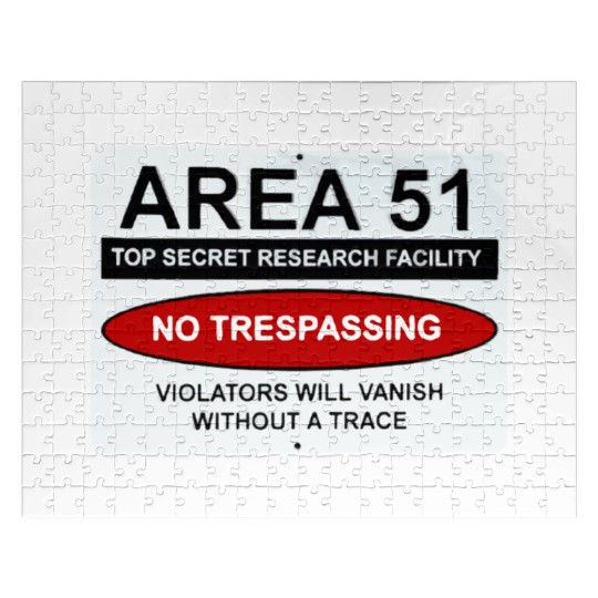 area 51 no trespassing Jigsaw Puzzles