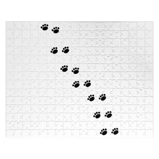Cat Paw Prints (Black) Jigsaw Puzzles