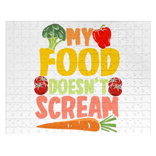 Vegan Vegetarier My Food Doesn't Scream Jigsaw Puzzles