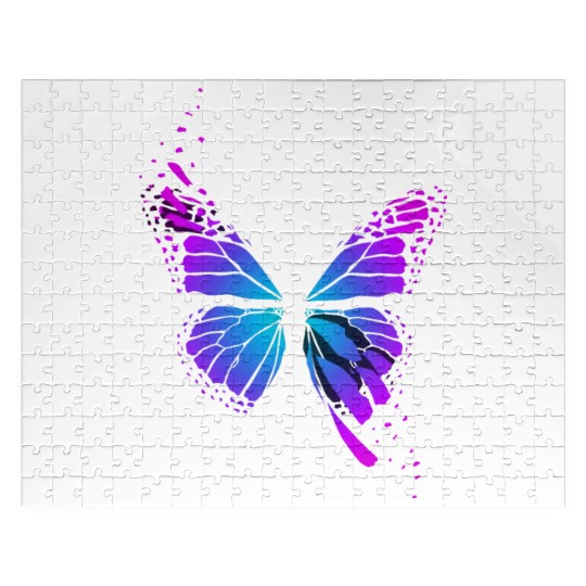 Bright neon butterfly Jigsaw Puzzles