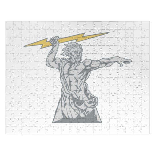 Greek mythology Zeus lightning bolt silhouette Jigsaw Puzzles