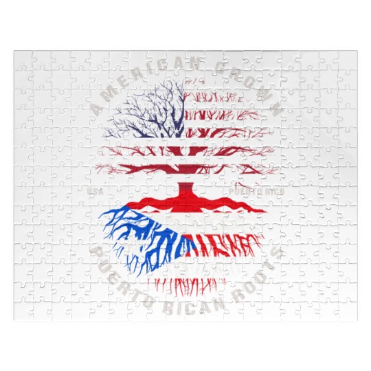 American Grown Puerto Rican Roots Puerto Rico Flag Jigsaw Puzzles