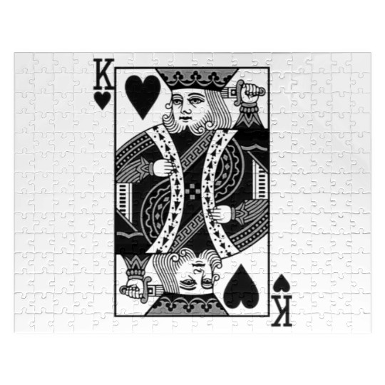 King of Hearts - Black Playing Card Jigsaw Puzzles