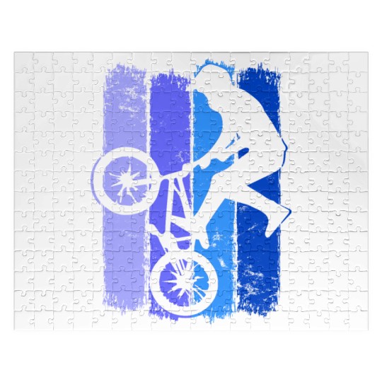 Retro Bmx Bike | Old School Bmx | Vintage Bmx Blue Jigsaw Puzzles