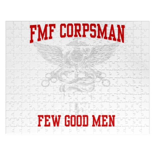 FMF Devil US Navy Corpsman DOC Badass Army Veteran Jigsaw Puzzles