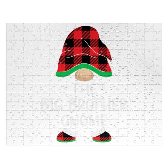 Christmas The Big Brother Gnome Buffalo Plaid Xmas Jigsaw Puzzles