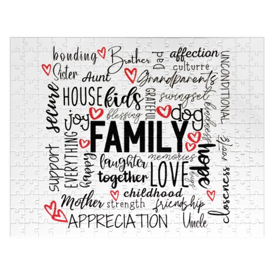 Happy Family Reunion Typography Inspiration Jigsaw Puzzles