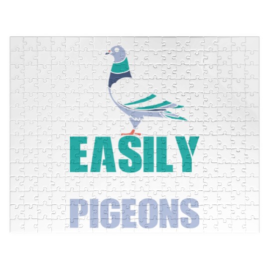 Easily Distracted By Pigeons Funny Bird Pigeon Jigsaw Puzzles