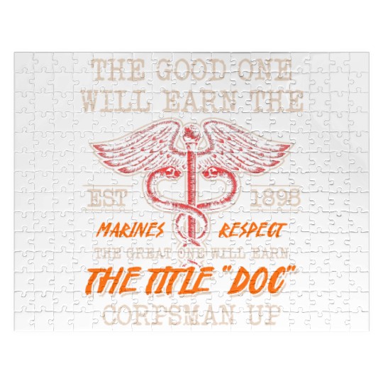 DOC Devil US Navy Corpsman Badass Army Veteran Jigsaw Puzzles