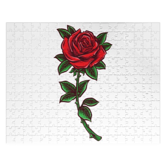 Red rose, Rose stem Jigsaw Puzzles
