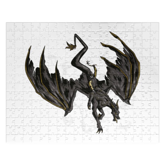 Cowboy Riding Dragon Creature Mythological Jigsaw Puzzles