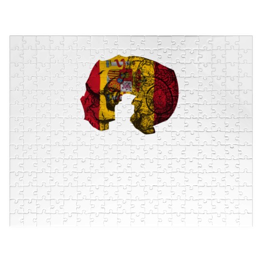 Until Valhalla Viking Skull Spain FLag Jigsaw Puzzles