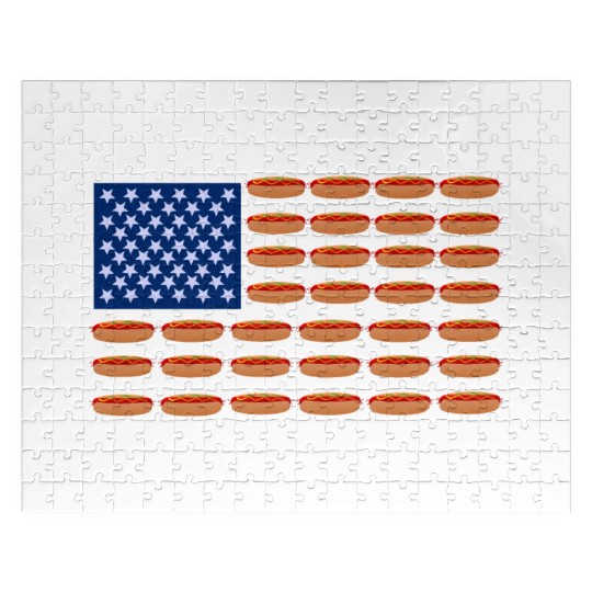 Hot Dog American Flag Patriotic Jigsaw Puzzles