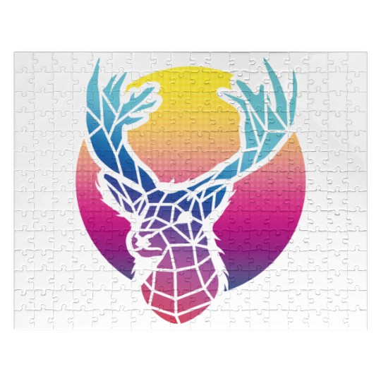 Deer 80s Retro Old School Gift Idea 005-124 Jigsaw Puzzles