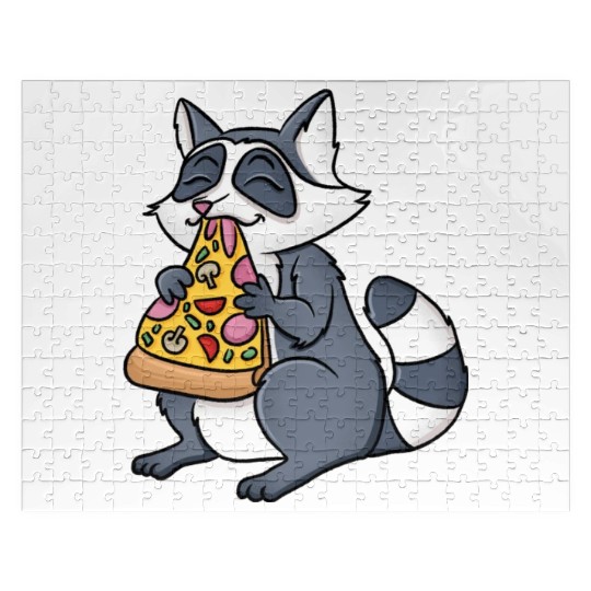 Racoorn Eating Pizza Jigsaw Puzzles