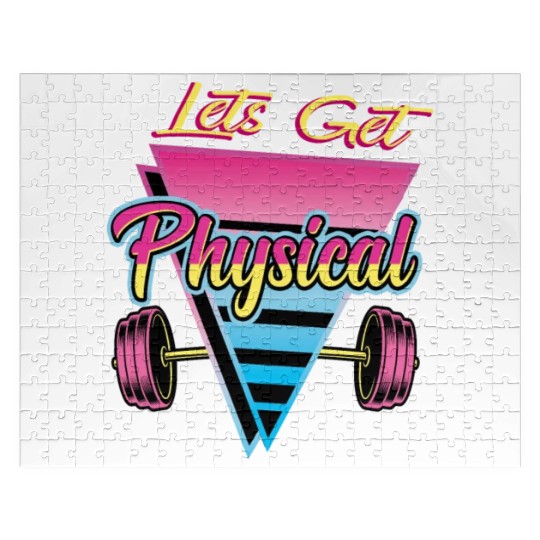 Lets Get Physical Workout Gym Retro 80s Gift Jigsaw Puzzles