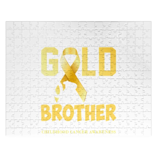 Childhood Cancer Awareness Gold For My Brother Jigsaw Puzzles
