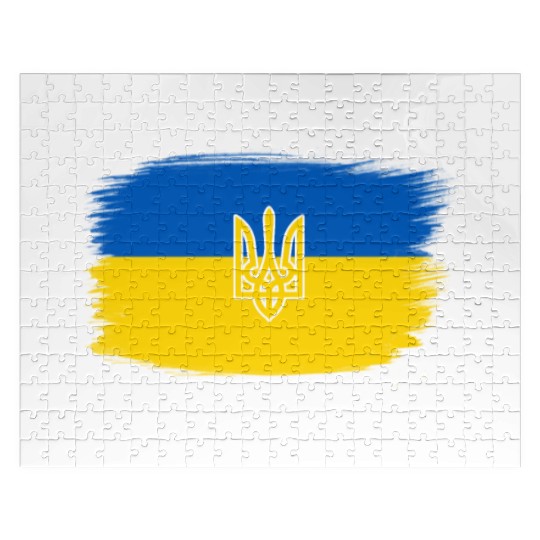 I Stand with Ukraine Ukraine Flag Jigsaw Puzzles