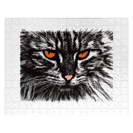 funny cat face Jigsaw Puzzles