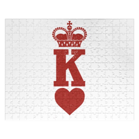 King of Hearts Crown Poker Cards Funny Gambling Jigsaw Puzzles