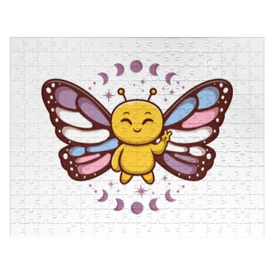 Intersex Monarch Butterfly Subtle Discreet Pride Jigsaw Puzzles