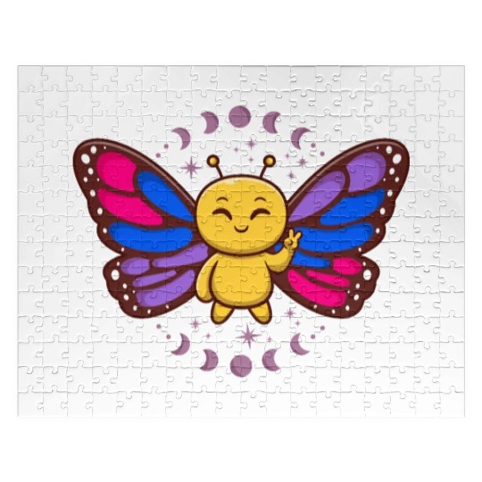 Bisexual Flag Monarch Butterfly Insect Subtle Jigsaw Puzzles