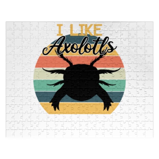 Axolotl pet, pink, salamanders, aquariums Jigsaw Puzzles