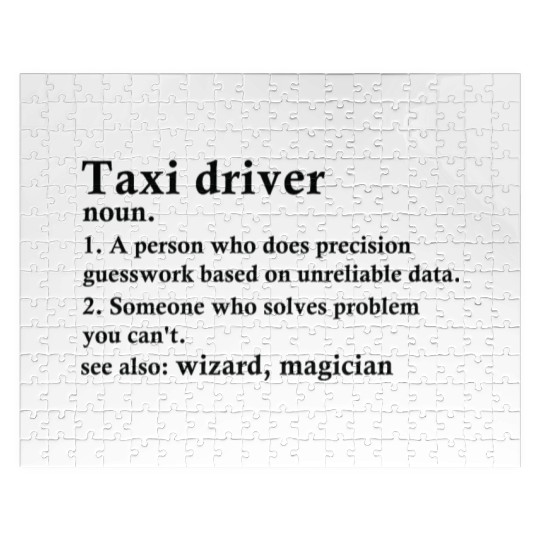 Taxi Driver Funny Definition Jigsaw Puzzles