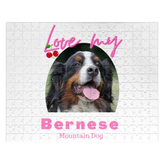 Love my Bernese Mountain Dog Girl Jigsaw Puzzles