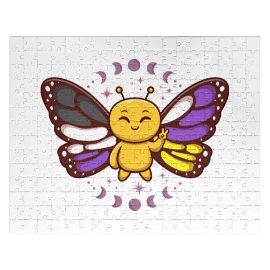 Gender Non-Binary Monarch Butterfly Subtle Pride Jigsaw Puzzles