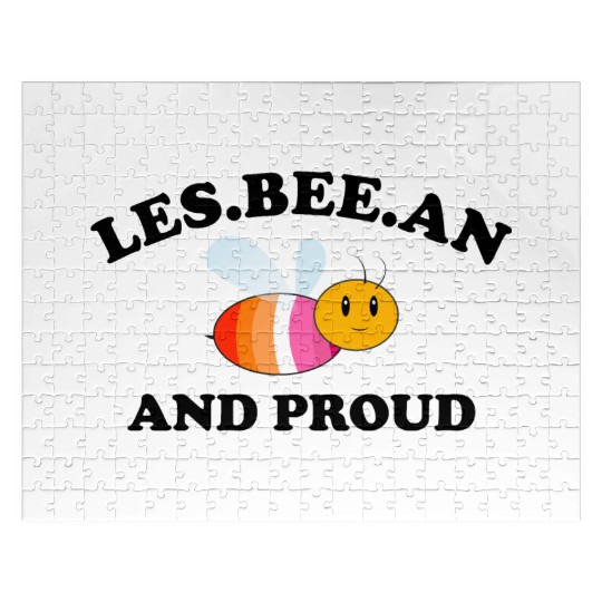 Lesbeeian and Proud Funny Bee Gay Pride LGBTQ Jigsaw Puzzles