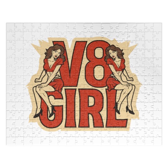 Muscle Car Girl - V8 Girl Jigsaw Puzzles